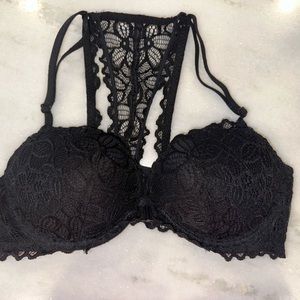 Victoria's Secret Pink black lace bra
